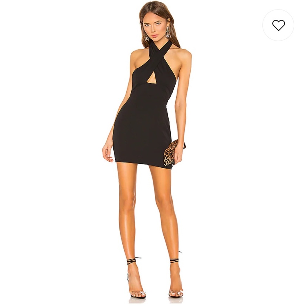 Superdown Revolve Grace Cross Front Dress in Black